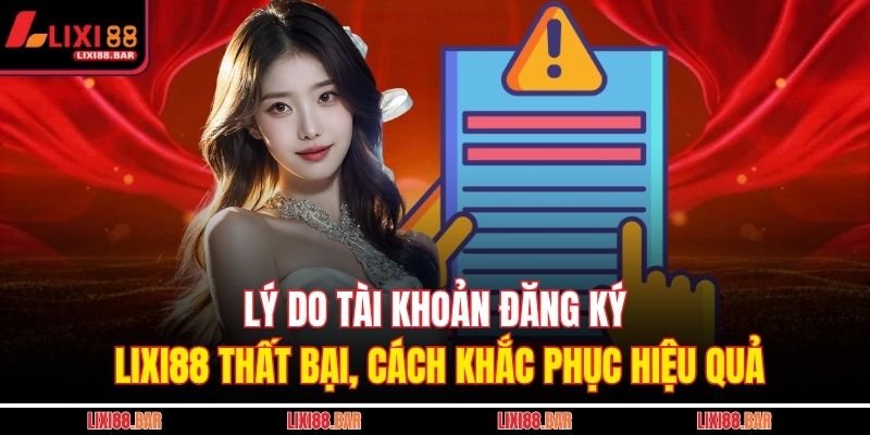 Lý do tài khoản đăng ký LIXI88 thất bại, cách khắc phục hiệu quả